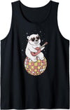 DiscoballAxis1 Funny Polar Bear Disco Dancing Ball Groovy Retro 80s Costume Tank Top - Black
