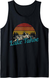 Lake Tahoe California Souvenirs Lake Tahoe California USA Vintage Souvenir Tank Top - Black