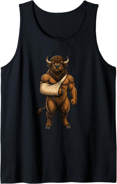 Bison Buffalo Arm Sling Humor Theme Injured Recovery Humor Tank Top