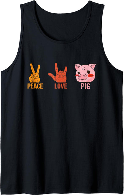Peace Love Pig Cute Piggy Face Gift For Pigs Lovers Tank Top