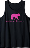 Mama Bear Shirt Cute Mothers Day Gift Pink Tank Top - Black