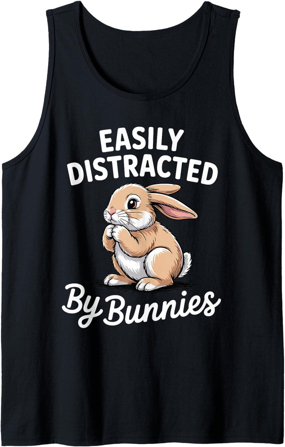 Bunny Design for Men Women Kids Rabbit Hare Bunny Lover Tank Top in Black