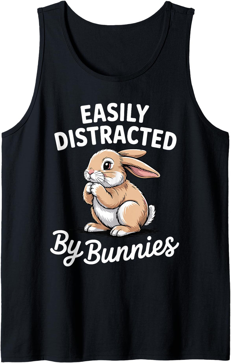 Bunny Design for Men Women Kids Rabbit Hare Bunny Lover Tank Top in Black