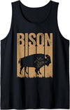 Buffalo & American Bison Lover Apparel Bison National Park Vintage American Buffalo Tank Top - Black