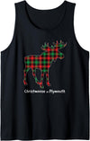 MN Christmas Lumberjack Plaid Love Minnesota Home Christmoose in Plymouth Moose Buffalo Red & Green Plaid Tank Top - Black