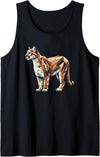 Laroli Aesthetic Art Geometric Art Cougar Cougars Mountain Lion Puma Tank Top - Black