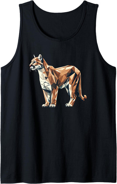 Geometric Art Cougar Cougars Mountain Lion Puma Tank Top