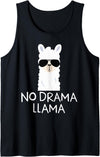 No Drama No Pob-Llama Alpaca Gifts No Drama Llama Alpaca with Sunglasses Llama Lovers Gift Tank Top - Black