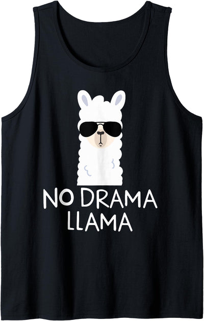 No Drama No Pob-Llama Alpaca Gifts No Drama Llama Alpaca with Sunglasses Llama Lovers Gift Tank Top