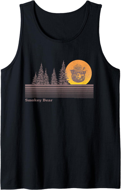Vintage Sunset Retro Forest Fire Prevention PSA Tank Top