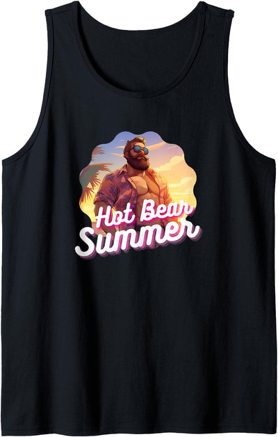 Hot Bear Summer - Bear & Cub Gay Pride LGBT Bear Gay Daddy Tank Top