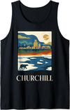 Churchill Travel Art Studio Churchill Manitoba Polar Bear Vintage Retro Design Tank Top - Black