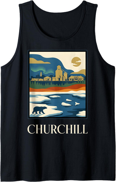 Churchill Manitoba Polar Bear Vintage Retro Design Tank Top