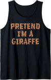 Cute Giraffes Outfits And Animal Costumes Adults Pretend I'm A Giraffe Costume Funny Halloween Party For Kids Tank Top - Black