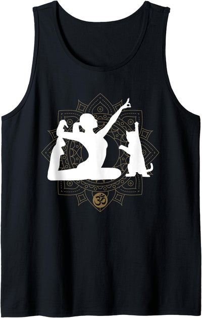 Yoga Cat Designs for Cat and Yoga lovers Funny Yoga with Cat and Mandala Namaste Yogi instructor Tank Top