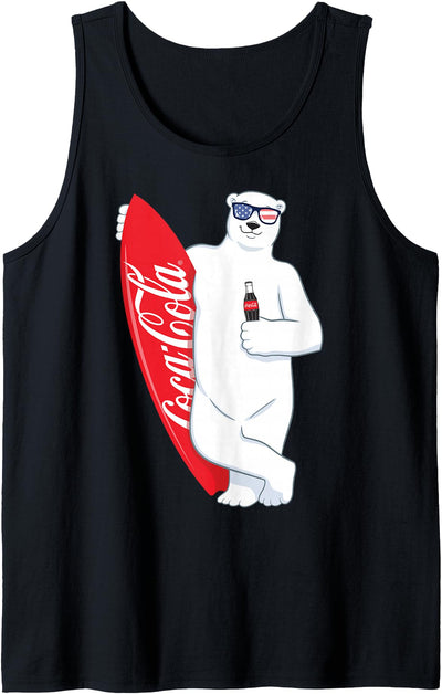 American Flag Polar Bear Surfer Tank Top