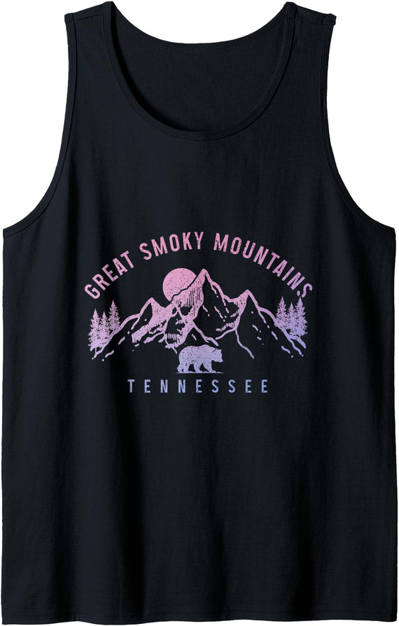 We Love Tennessee - Great Smoky Mountains Great Smoky Mountains Tennessee Mountains Bear Vintage Tank Top - Black