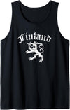 Threadrock Finland Lion Symbol Finnish Pride Tank Top - Black