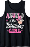 Birthday Girl Farm Cow Matching Party Abuelo of The Birthday Girl Farm Cow 1St Birthday Girl Tank Top - Black