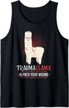 Funny Nurse Day Healthcaren Nicu JD0 Nurse Trauma Llama Alpaca Your Wounds Tank Top - Black