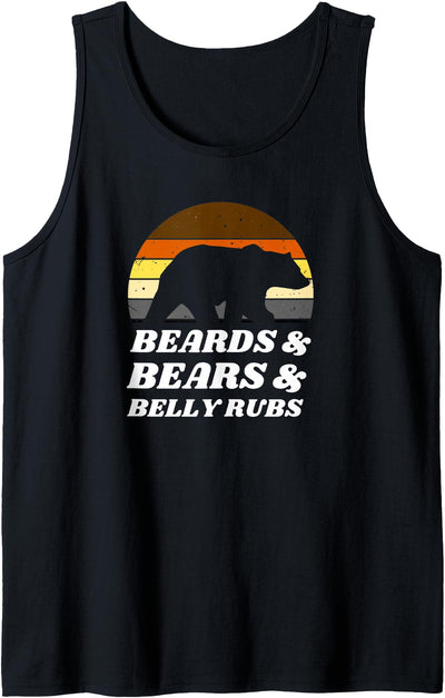 Beards & Bears & Belly Rubs Leather Daddy Bear LGBTQ Print Tank Top