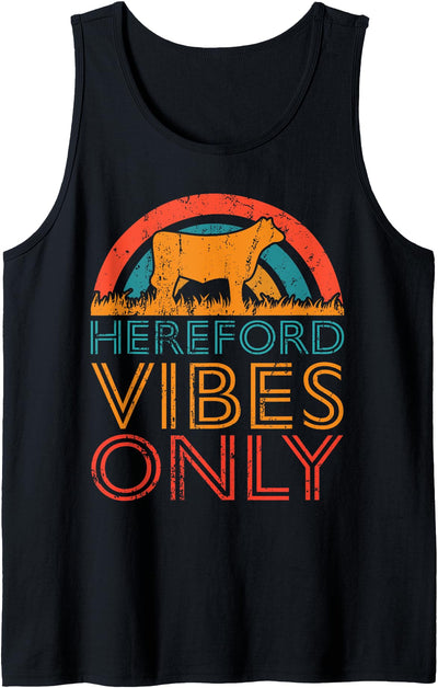 Women Cow Vibes Only Cow Breeder Hereford Cattle Farmer Tank Top