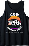 Running Shirts by CrushRetro Funny Dairy Cow Running Team Shirt Kids Men Women Gift Tank Top - Black