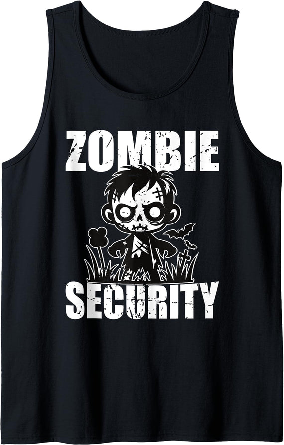 Funny Matching Zombie Designs Halloween Security Adult Costume Dad Zombie Security Men Tank Top - As Pictured