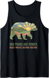 Save Our Parks Resist National Parks Bear Apparels Resist Save Our Parks National Park Bear Nature Protection Tank Top - Black