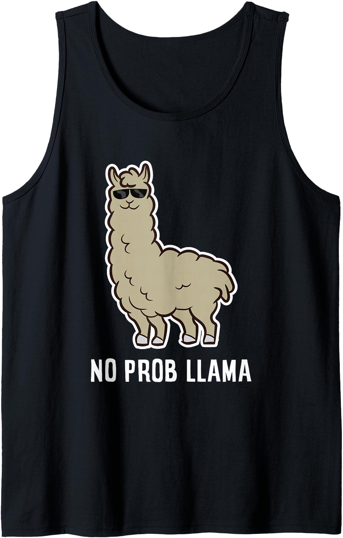 Funny Llamas Gifts Llama Gift No Probllama Llama With Sunglasses Tank Top - Black