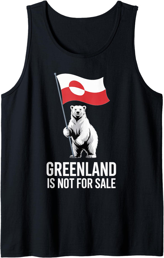 Arctic Polar Bear Greenland Protest Greenland is Not for Sale Arctic Polar Bear Tank Top - Black