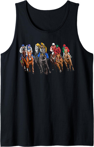Cool Horseback Riding Rodeo For Kids Men Women Funny Horse Racing Jockey Racer Derby Rider Race Track Gifts Tank Top