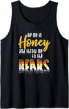 Gay Bear Community Mens Dip me in Honey and Throw me to the Bears - Funny Gay Pride Tank Top - Black