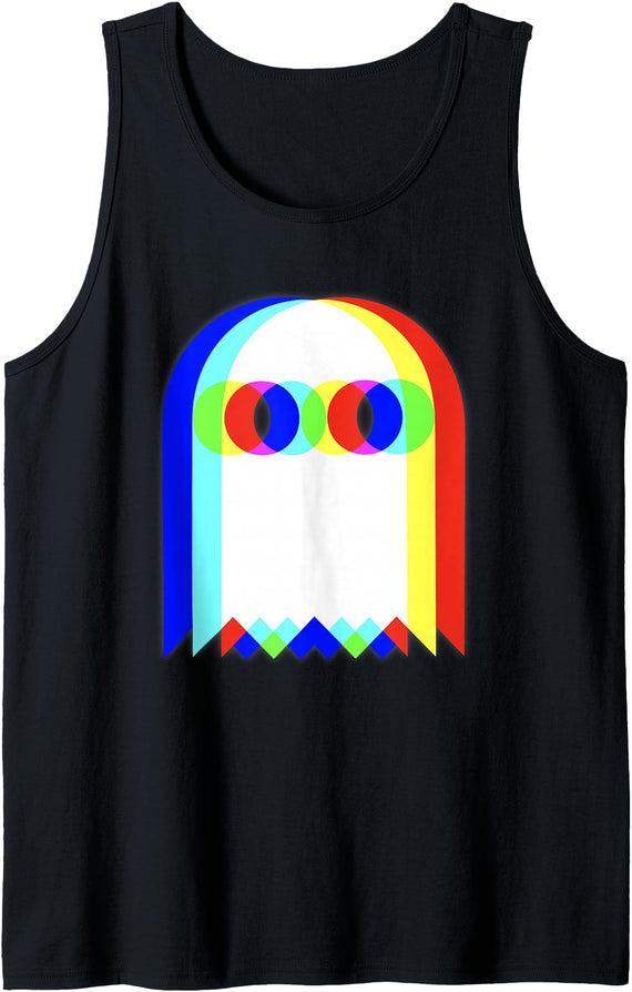 Threadrock Vaporwave Psychedelic Ghost Retro Halloween Techno EDM Tank Top - Black