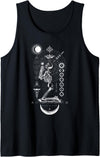 THE BLACK TEMPLE - Occult Sacred Geometry BLACK SUN Praying Skeleton - Occult Sacred Geometry Tank Top - As Pictured
