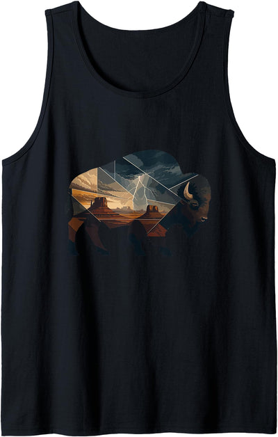 American Bison Wildlife Desert Landscape Buffalo Western Tank Top