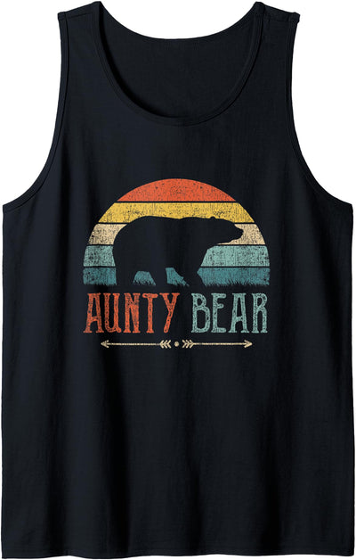 Aunty Bear Vintage Retro Aunt Present Auntie Tank Top