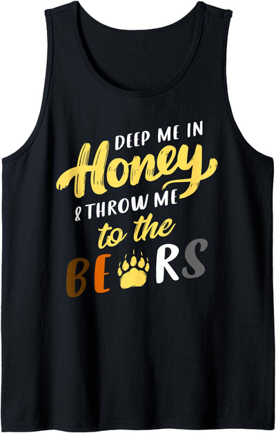 Mens Gay Bear Honey Pride Funny LGBT Tank Top