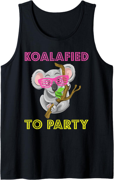 Koalafied to Party Koala Bear Funny Cute Animal Pun Tank Top