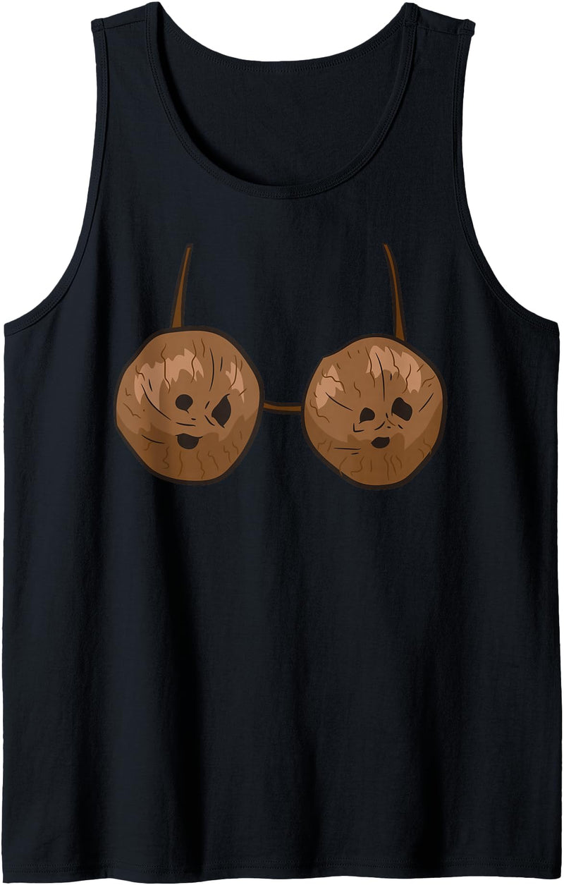 Lustige Kokosnuss Geschenke Coconut Summer Coconuts Bra Funny Coconut Tank Top - Black