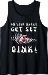 For Pig Racer and Pig Race Lover PIG Race Team Pig Running Team funny Pic Racing Tank Top - Black