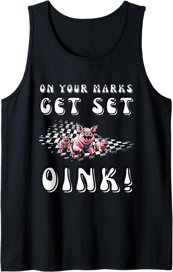 For Pig Racer and Pig Race Lover PIG Race Team Pig Running Team funny Pic Racing Tank Top - Black