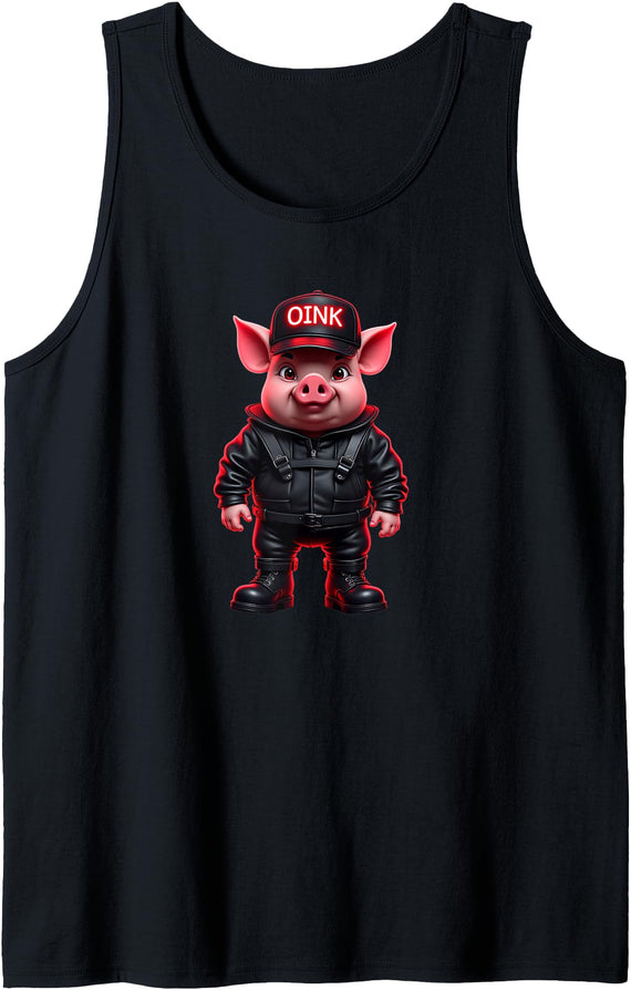 Jay Moe Design I Love Pigs! Fun, Funny, Bold, OINK, Sexy, Gay, Daddy Tank Top - Black