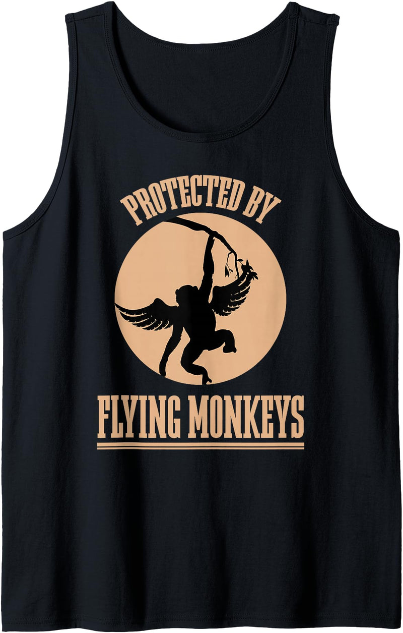 Flying Monkeys and Witch Costume Shirt Shop Protected Wizard of OZ Wicked Witch Get My Flying Monkeys Tank Top - Black