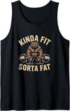 Bear Powerlifting Kinda Fit Sorta Fat Gym Humor Funny Kinda Fit Sorta Fat Bear Powerlifting Tank Top - Black