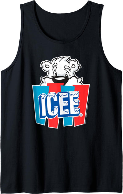 Bear Peeking Behind Logo Tank Top