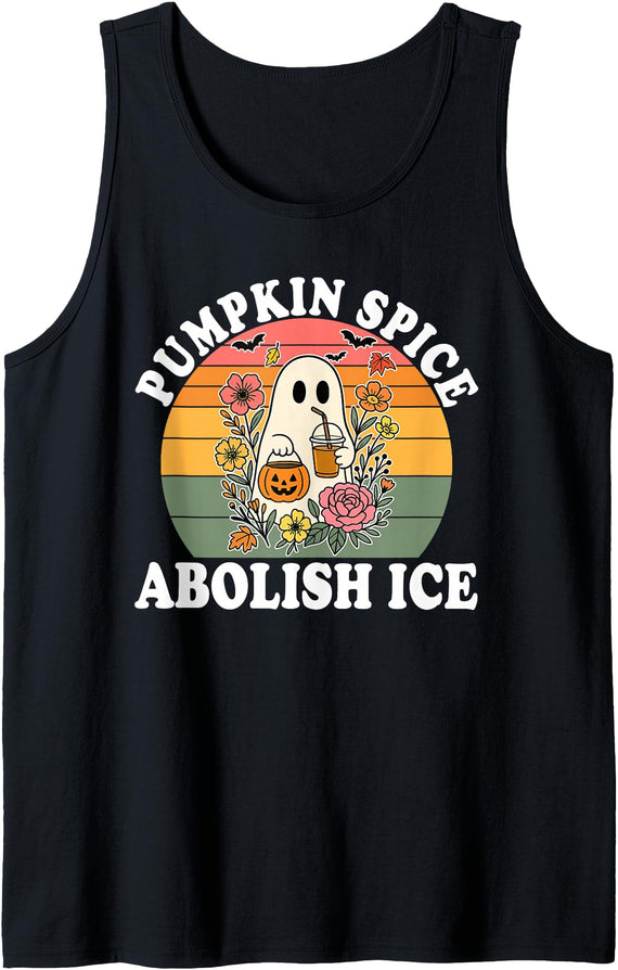Pumpkin Spice Abolish Ice Design Pumpkin Spice Abolish Ice Halloween Design Tank Top - Black