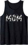 Cow Pattern Print Family Matching Birthday Shirts Cow Mom Birthday Family Matching Mothers Day Boy Girl Farm Tank Top - Black
