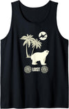 Lost Polar Bear, Island, and Plane Tank Top - Black
