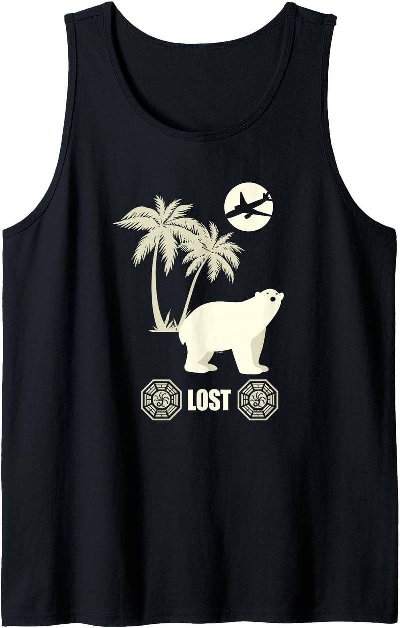 Lost Polar Bear, Island, and Plane Tank Top - Black